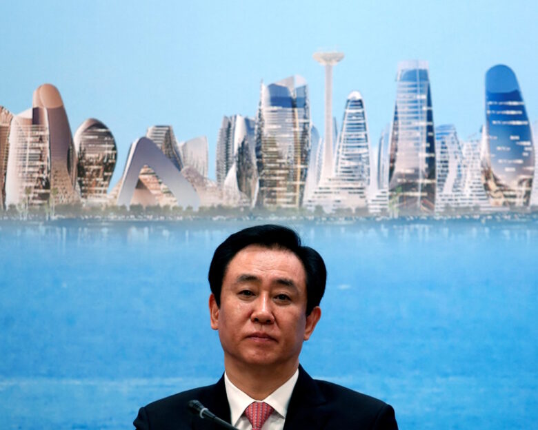 FILE PHOTO: China Evergrande Group then-Chairman Hui Ka Yan attends a news conference on the property developer's annual results in Hong Kong, China