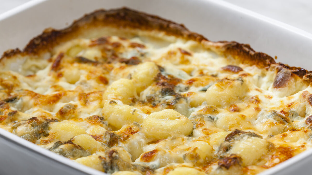 gnocchi baked with blue cheese