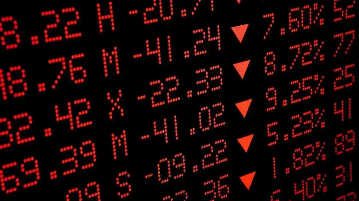 Stock Market statistics. Selective Focus.