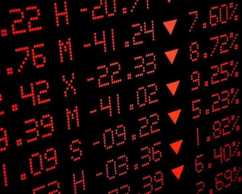 Stock Market statistics. Selective Focus.