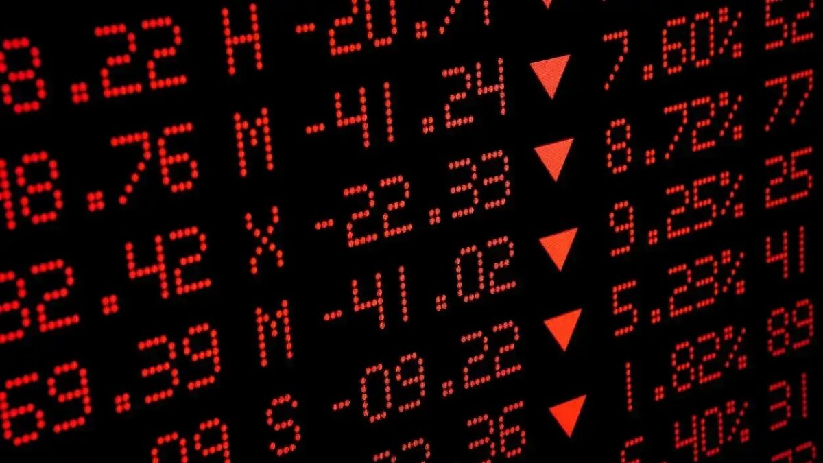 Stock Market statistics. Selective Focus.