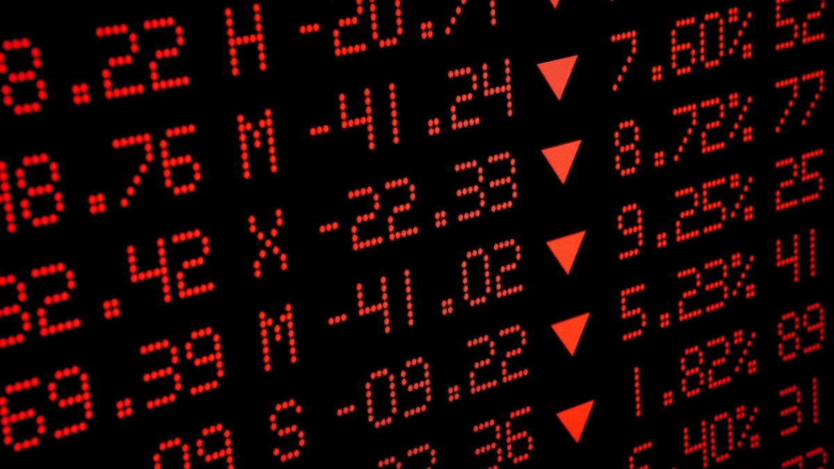 Stock Market statistics. Selective Focus.