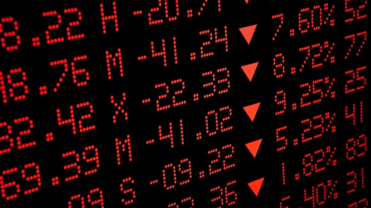 Stock Market statistics. Selective Focus.