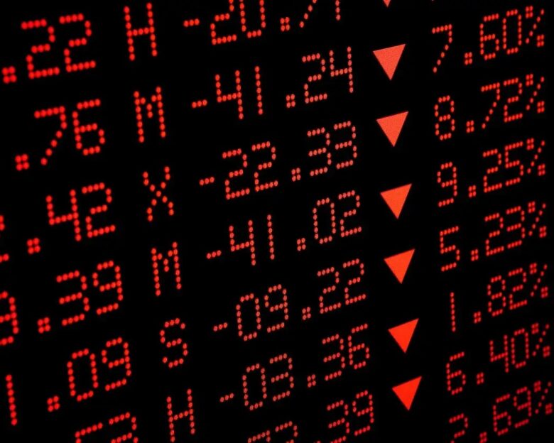 Stock Market statistics. Selective Focus.