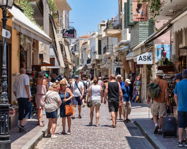 Narrow street in Chania, Greece