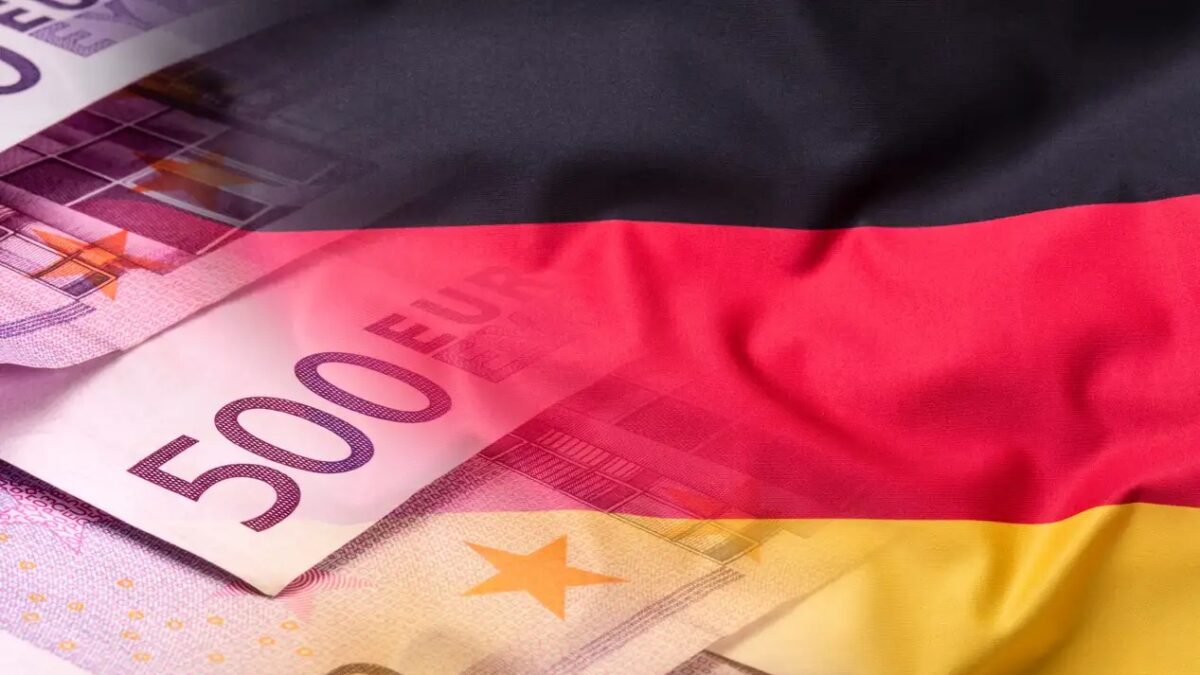 Flags of the Germany and the European Union. Germany Flag and EU Flag. World flag money concept.Flags of the Germany and the European Union. Germany Flag and EU Flag. World flag money concept.