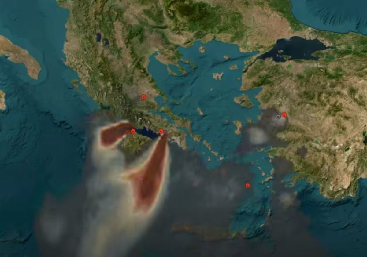 AtmoHub: Οι περιοχές επηρεάζονται από τις φωτιές σε Πόρτο Γερμενό, Βοιωτία, Φωκίδα και Αιγιάλεια