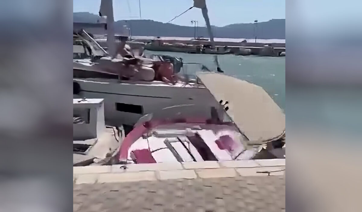 Λευκάδα: Ιστιοφόρο «καρφώθηκε» σε σκάφη που ήταν δεμένα στο λιμάνι του Καλάμου – Δείτε βίντεο
