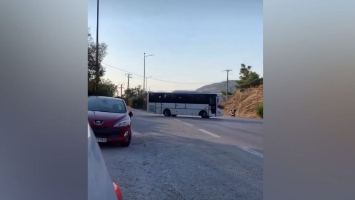 Επικίνδυνη αναστροφή από οδηγό λεωφορείου