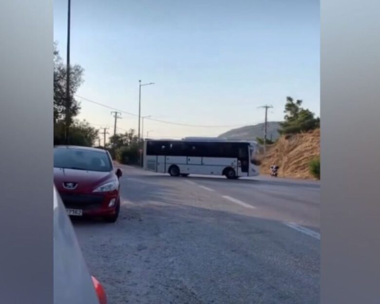 Επικίνδυνη αναστροφή από οδηγό λεωφορείου
