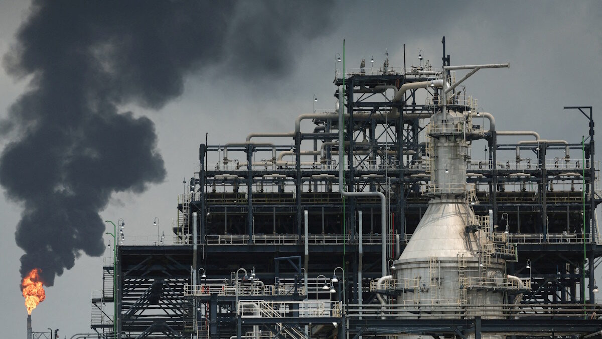 FILE PHOTO: A flame rises from a gas flare at the Dangote Industries oil refinery and fertilizer plant site in the Ibeju Lekki district of Lagos, Nigeria March 2, 2026.