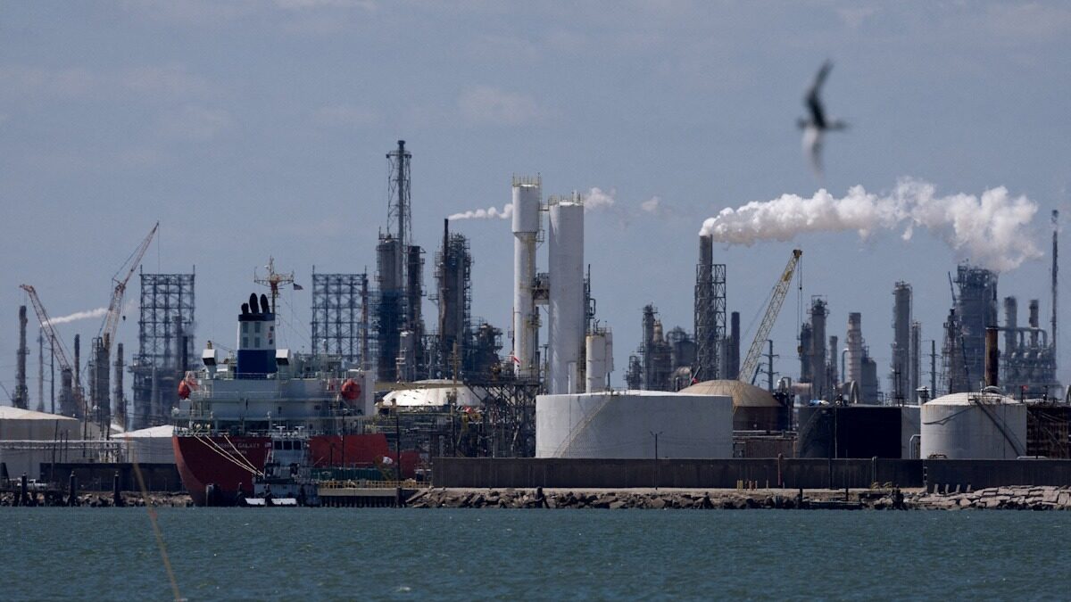 FILE PHOTO: The Rishiri Galaxy, an oil and chemical tanker sailing under the flag of Panama, is docked at the Texas City docks next to the Marathon Galveston Bay Refinery shortly after U.S. President Donald Trump announced a 60-day waiver of the Jones Act shipping law, in Texas City, Texas, U.S. March 18, 2026.