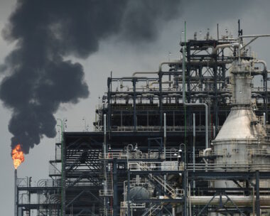FILE PHOTO: A flame rises from a gas flare at the Dangote Industries oil refinery and fertilizer plant site in the Ibeju Lekki district of Lagos, Nigeria.