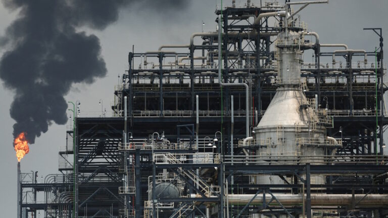 FILE PHOTO: A flame rises from a gas flare at the Dangote Industries oil refinery and fertilizer plant site in the Ibeju Lekki district of Lagos, Nigeria.