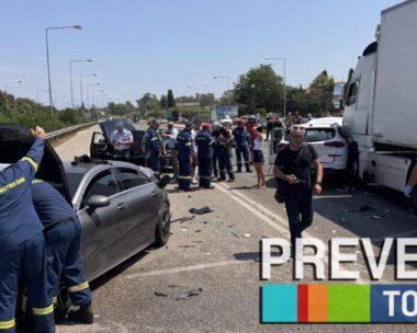 Πρέβεζα: Φορτηγό παρέσυρε 3 αυτοκίνητα στην υποθαλάσσια σήραγγα του Ακτίου – 3 τραυματίες και ουρές χιλιομέτρων