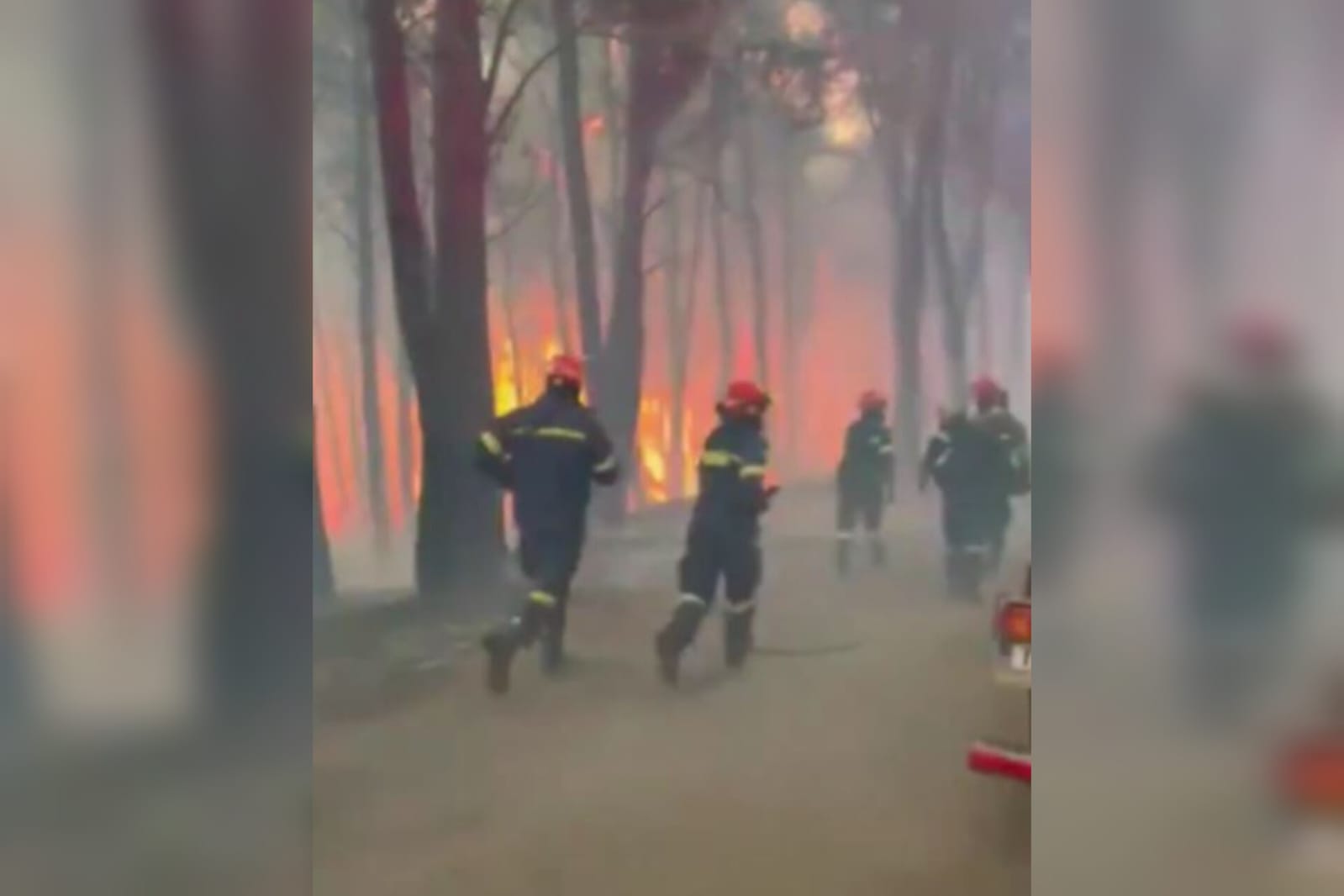 Συγκλονιστικό βίντεο από τα πύρινα μέτωπα: Πυροσβέστες επιχειρούν περικυκλωμένοι από τη φωτιά