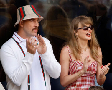 FILE PHOTO: Tennis - U.S. Open - Flushing Meadows, New York, United States - September 8, 2024 Singer Taylor Swift and Kansas City Chiefs' Travis Kelce are seen during the final match between Italy's Jannik Sinner and Taylor Fritz of the U.S. REUTERS/Eduardo Munoz/File Photo