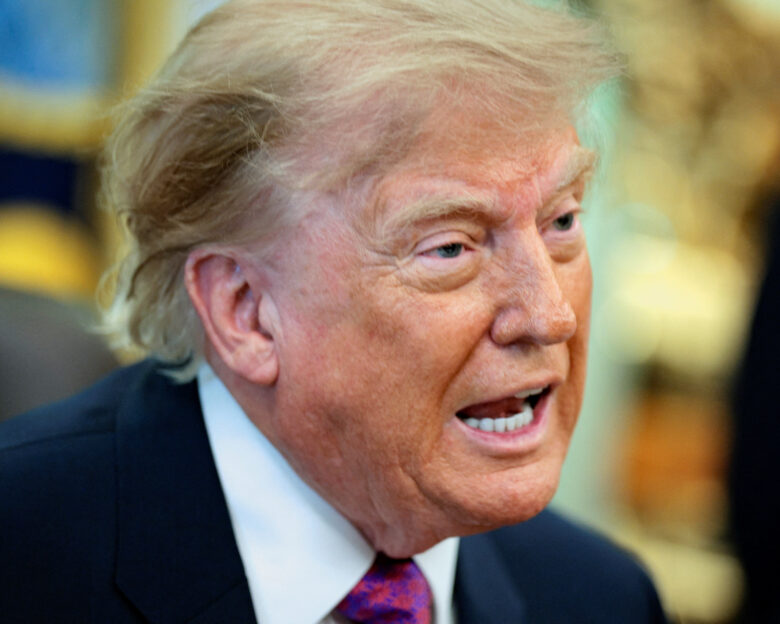 U.S. President Donald Trump speaks during an event after signing an executive order renaming Lake Ontario as Lake America in the Oval Office at the White House in Washington, D.C., U.S., August 27, 2026. REUTERS/Evan Vucci