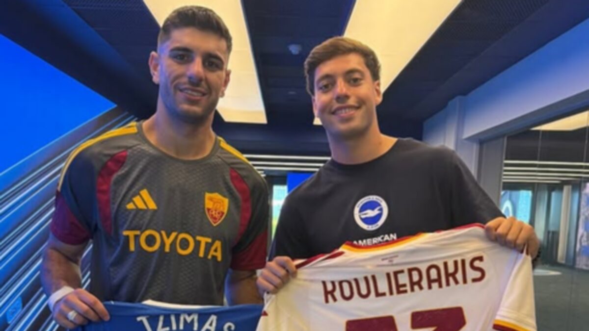 Στέφανος Τζίμας και Κωνσταντίνος Κουλιεράκης αντάλλαξαν φανέλες μετά το Μπράιτον – Ρόμα