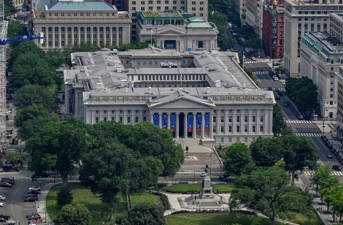 FILE PHOTO: The U.S. Department of the Treasury Building in Washington, D.C., U.S., July 11, 2026.