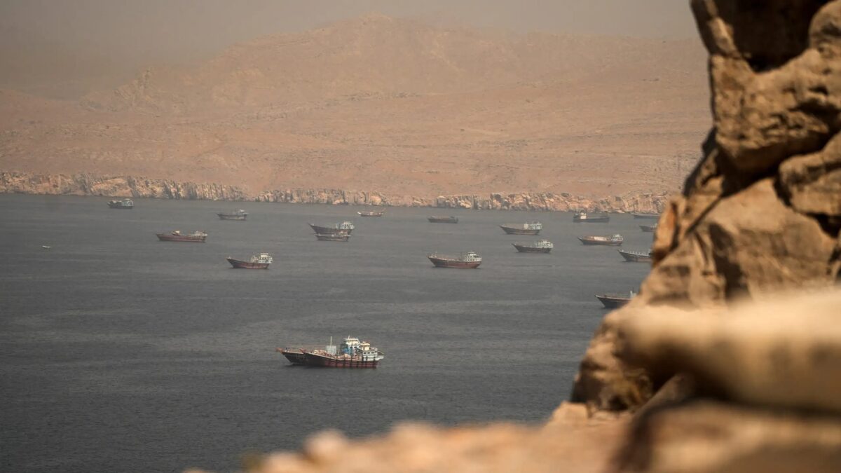 Vessels at the Strait of Hormuz, as seen from Musandam