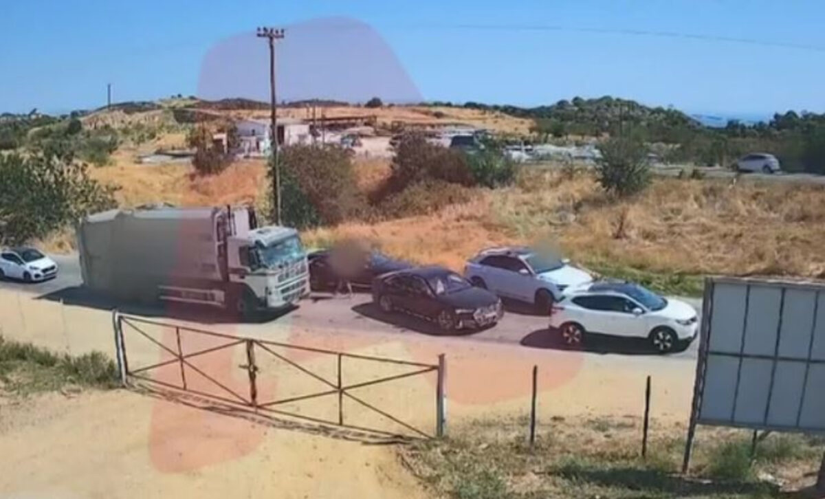 Στιγμιότυπο από την επίθεση στον οδηγό του απορριμματοφόρου