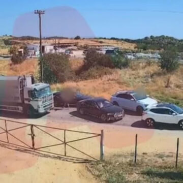 Στιγμιότυπο από την επίθεση στον οδηγό του απορριμματοφόρου