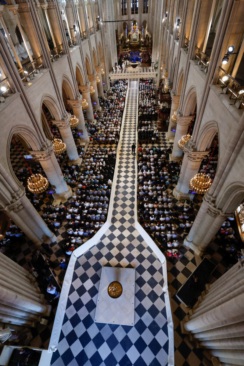 Pope Leo attends a celebration of Vespers with bishops, priests, deacons, consecrated men and women and seminarians at Notre-Dame Cathedral in Paris, France, September 25, 2026. REUTERS