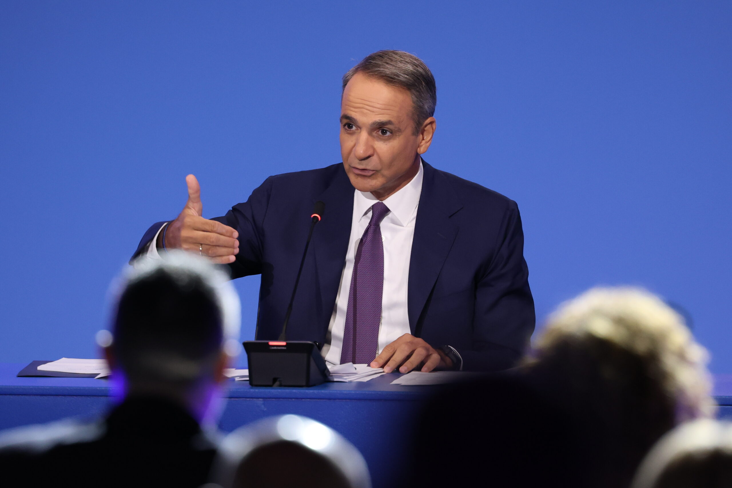 Συνέντευξη τύπου του Πρωθυπουργού Κυριάκου Μητσοτάκη στο Συνεδριακό Κέντρο Ιωάννης Βελλίδης στα πλαίσια της 90ης Διεθνούς Έκθεσης Θεσσαλονίκης.  Κυριακή 6 Σεπτρμβρίου 2026  (ΒΑΣΙΛΗΣ ΒΕΡΒΕΡΙΔΗΣ / ΜΟΤΙΟΝ ΤΕΑΜ)