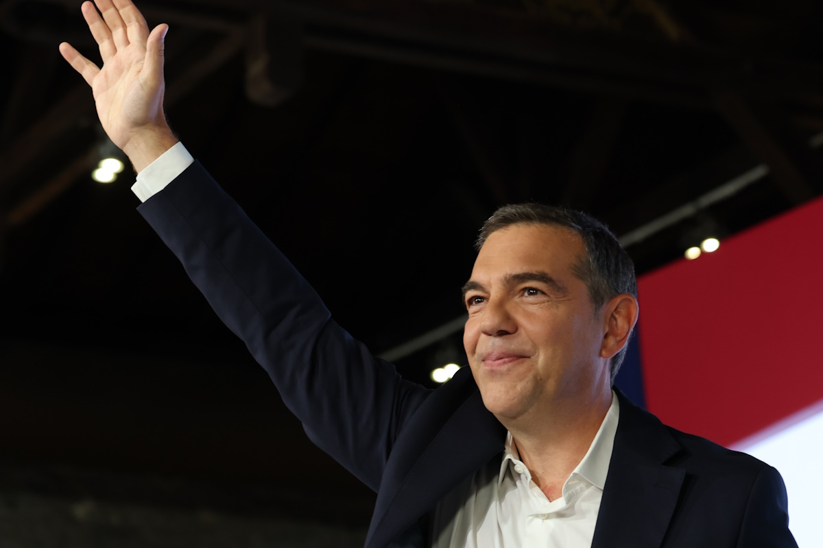 Ο πρόεδρος της Ελληνικής Αριστερής Συμπαράταξης, Αλέξης Τσίπρας παρουσιάζει το οικονομικό πρόγραμμα του κόμματος σε ειδική εκδήλωση στη Θεσσαλονίκη