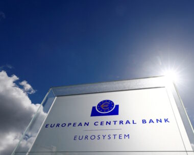 FILE PHOTO: The logo of the European Central Bank (ECB) is pictured outside its headquarters in Frankfurt, Germany, April 26, 2018.