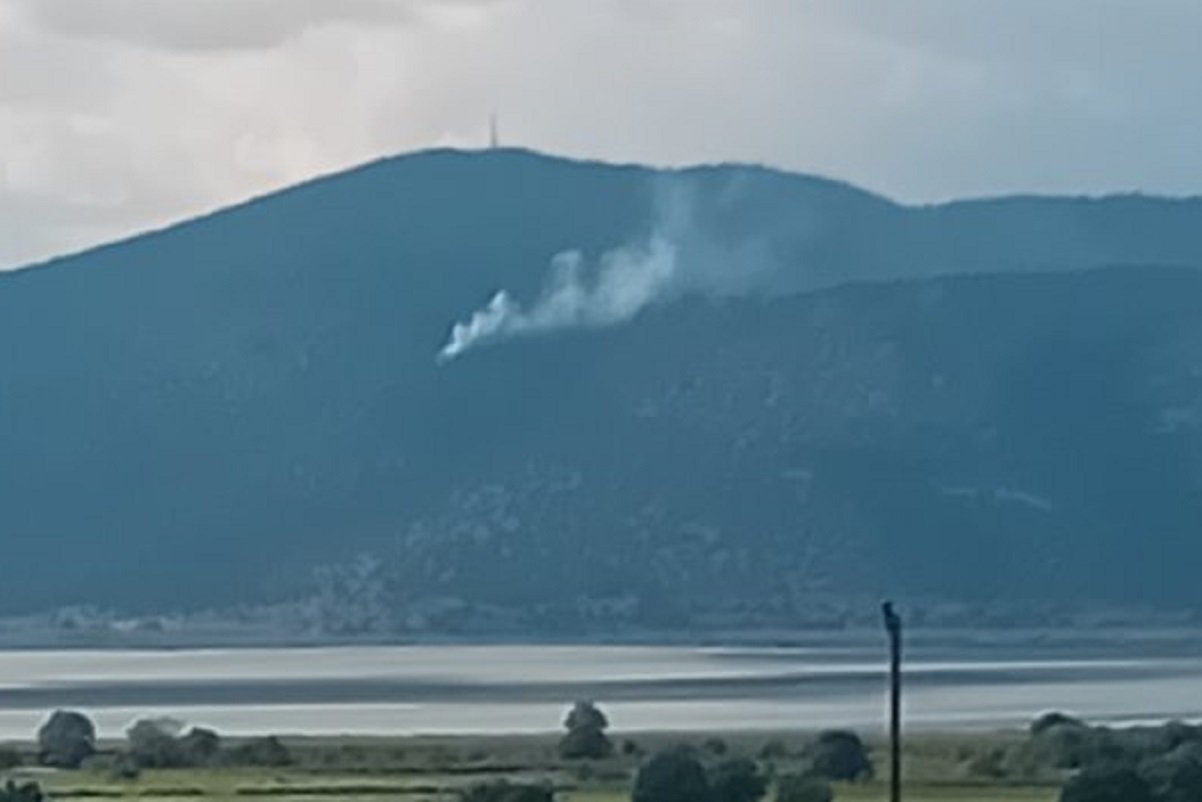 Χωρίς ενεργό μέτωπο η φωτιά στις Πρέσπες σε δάσος στο όρος Ντέβας – Εναέρια μέσα στο σημείο
