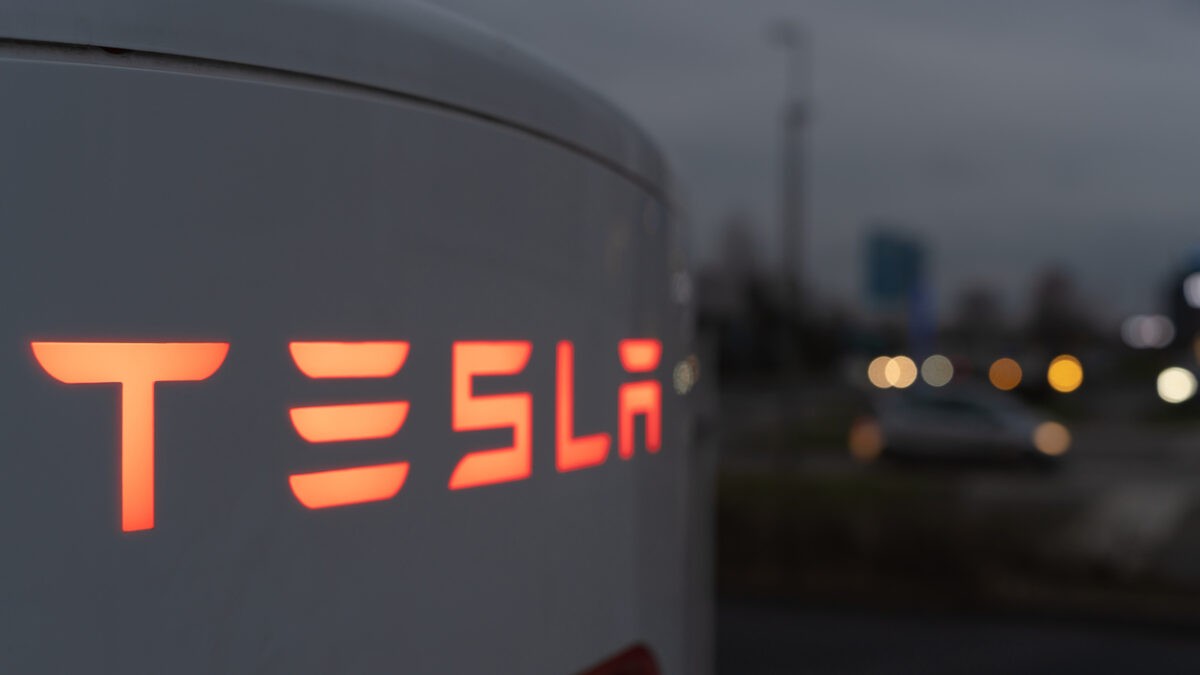 frankfurt am main,hessen, germany, january. 21.2022 tesla supercharger at night