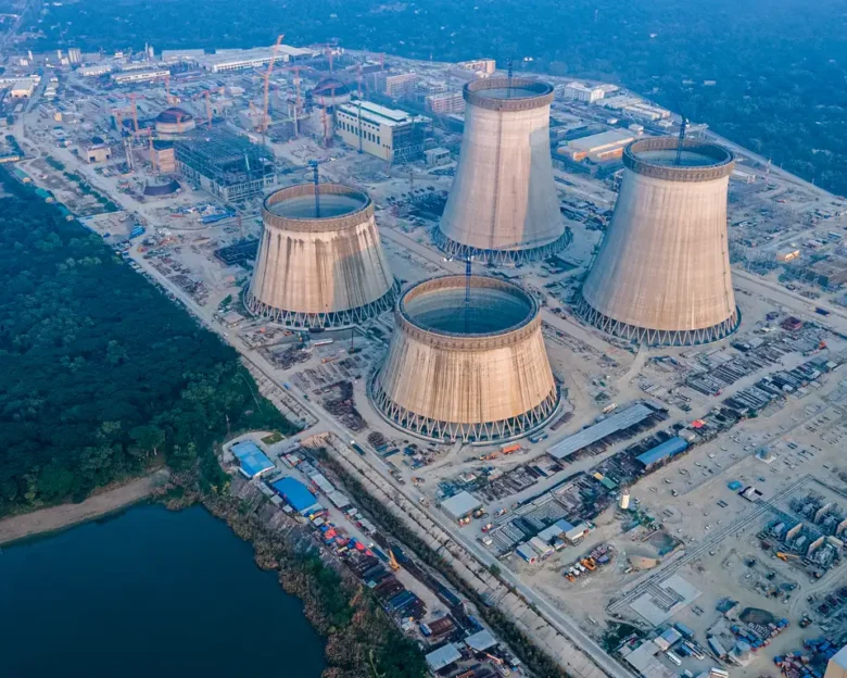 Ishwardi, Bangladesh Under Construction Site of Rooppur Nuclear Power Plant at Ishwardi, Bangladesh. Ruppur Nuclear Power Plant Mega Project of Bangladesh infrastructure development process.