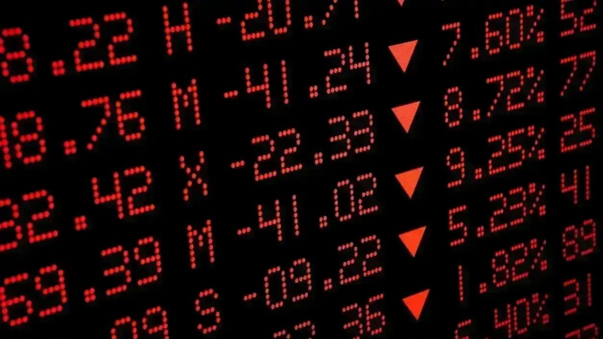 Stock Market statistics. Selective Focus.