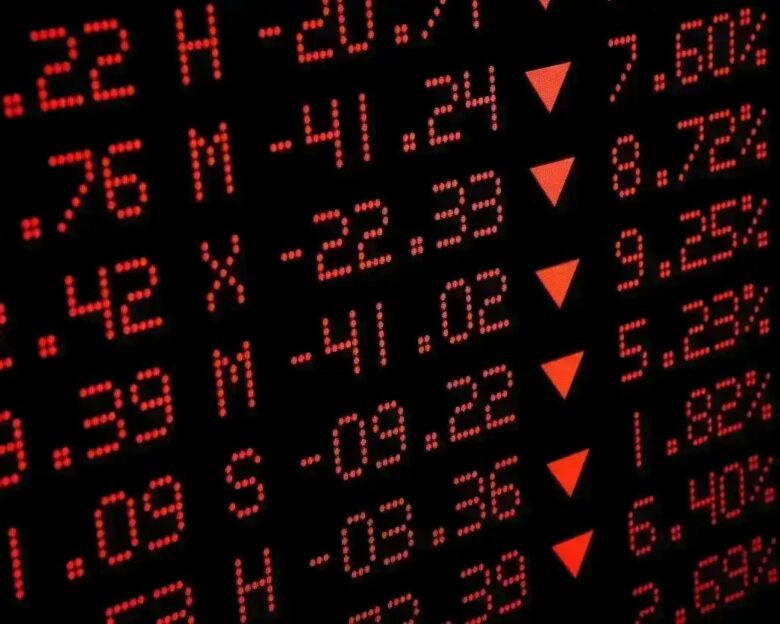 Stock Market statistics. Selective Focus.