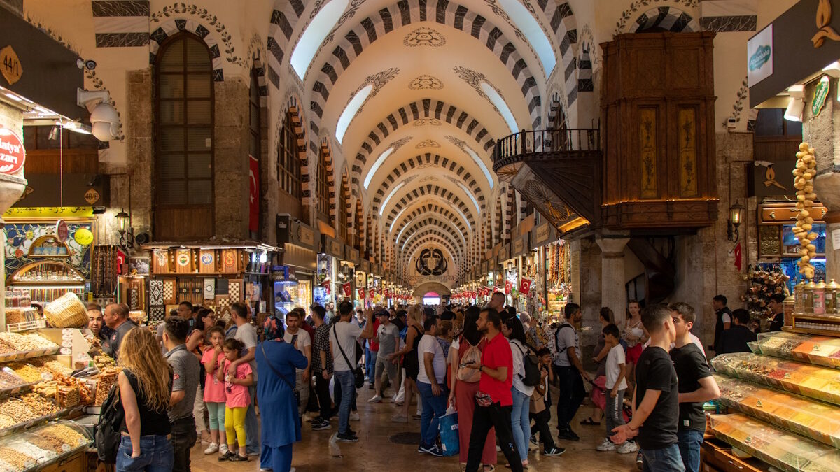 Grand Bazaar or Egyptian spice market in Istanbul - Turkey. June 19, 2022