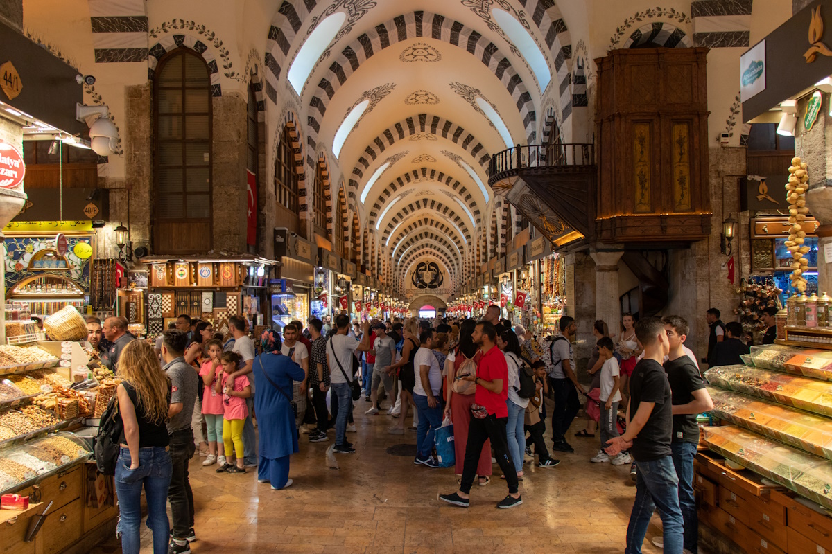 Grand Bazaar or Egyptian spice market in Istanbul - Turkey. June 19, 2022