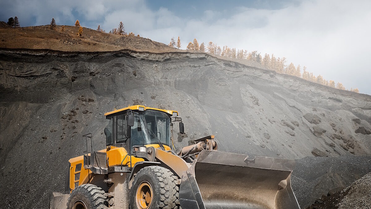 front loader earth mover at work