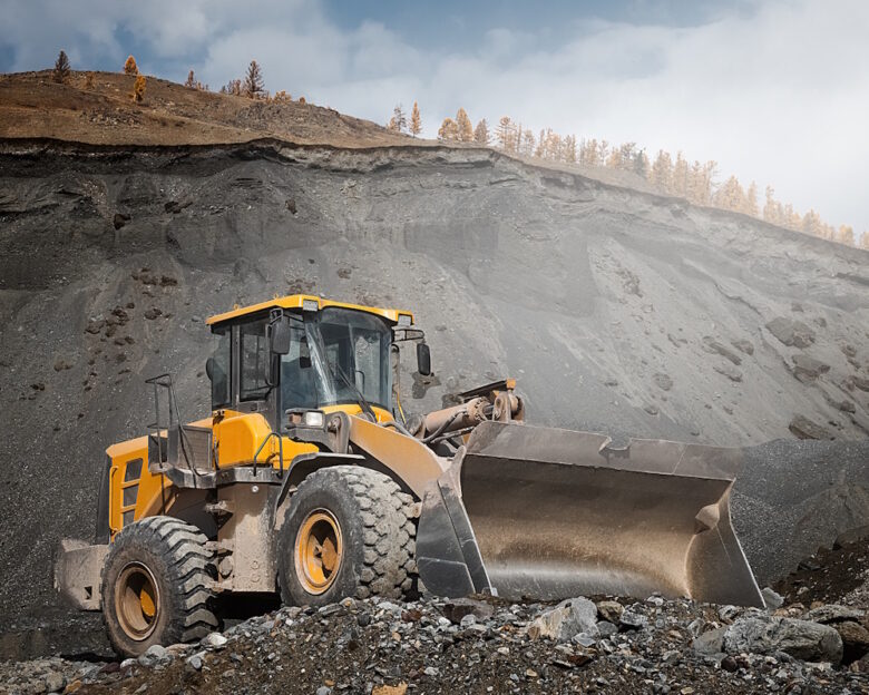 front loader earth mover at work