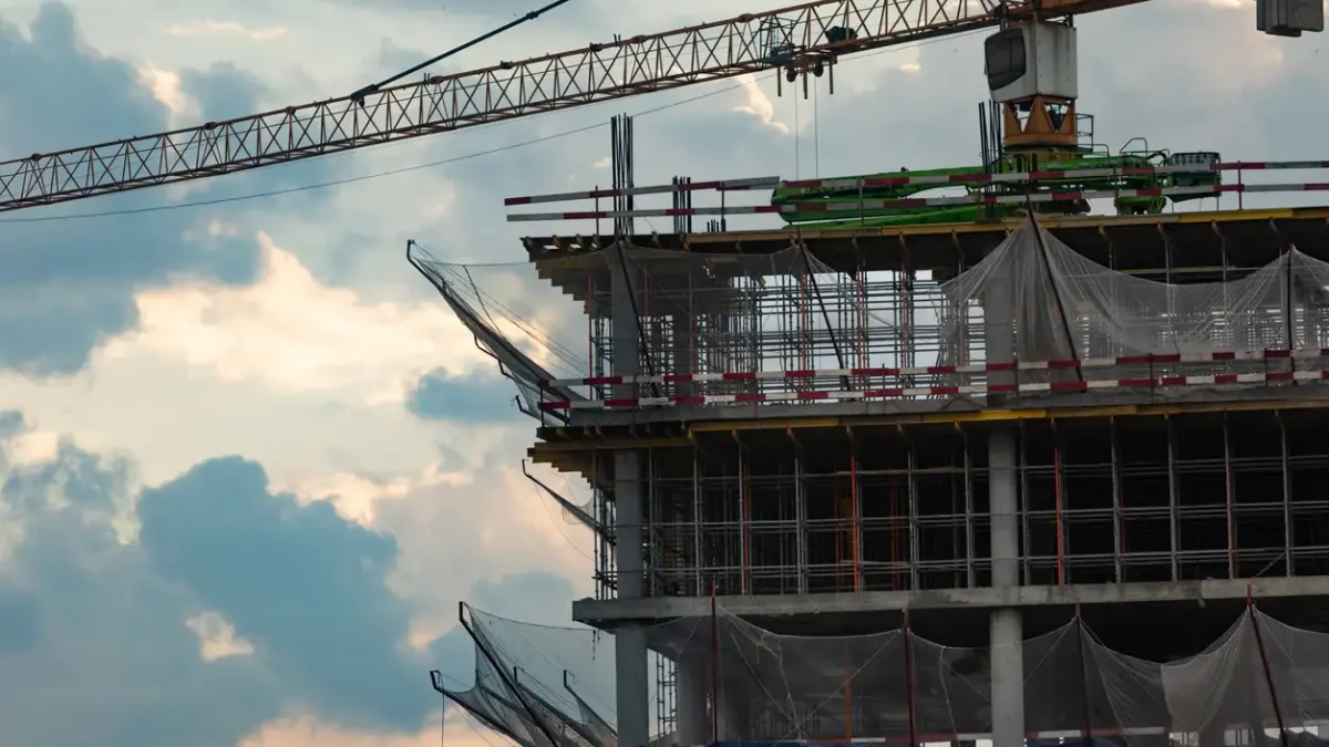 Construction site, building exterior
