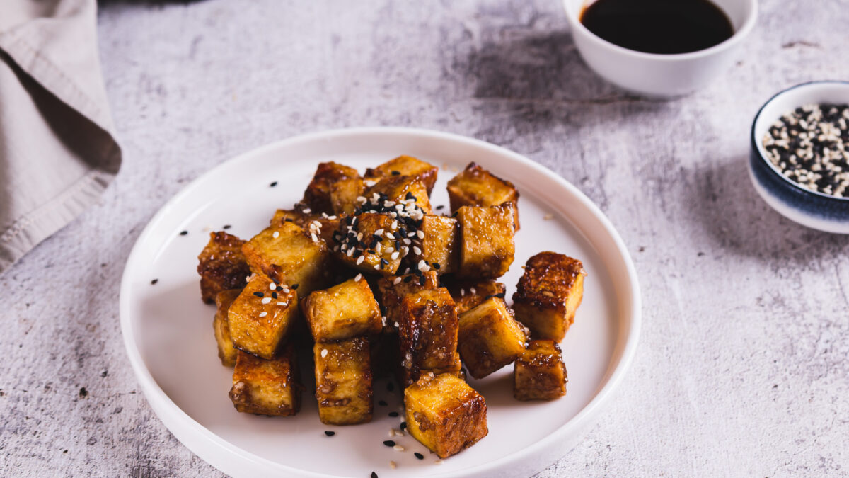 Τραγανό tofu τεριγιάκι