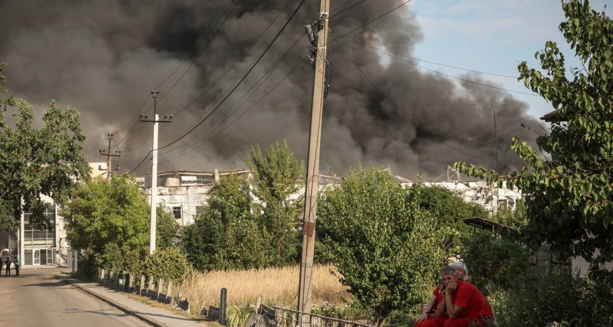 Aποθήκη που χτυπήθηκε από ρωσική επιδρομή με drones, εν μέσω ρωσικής επίθεσης στην Ουκρανία, στην περιοχή του Κιέβου