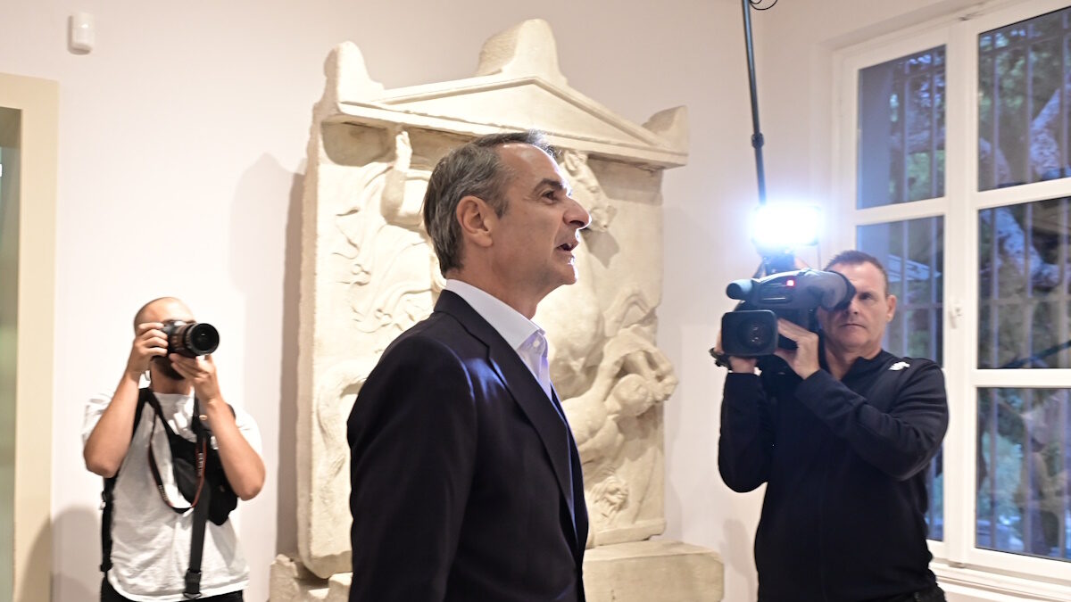Ο πρωθυπουργός, Κυριάκος Μητσοτάκης στα εγκαίνια για τα έργα αναβάθμισης των υποδομών στον αρχαιολογικό χώρο του Κεραμεικού