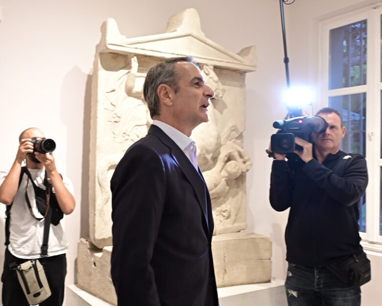 Ο πρωθυπουργός, Κυριάκος Μητσοτάκης στα εγκαίνια για τα έργα αναβάθμισης των υποδομών στον αρχαιολογικό χώρο του Κεραμεικού