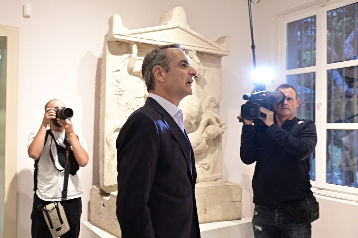 Ο πρωθυπουργός, Κυριάκος Μητσοτάκης στα εγκαίνια για τα έργα αναβάθμισης των υποδομών στον αρχαιολογικό χώρο του Κεραμεικού