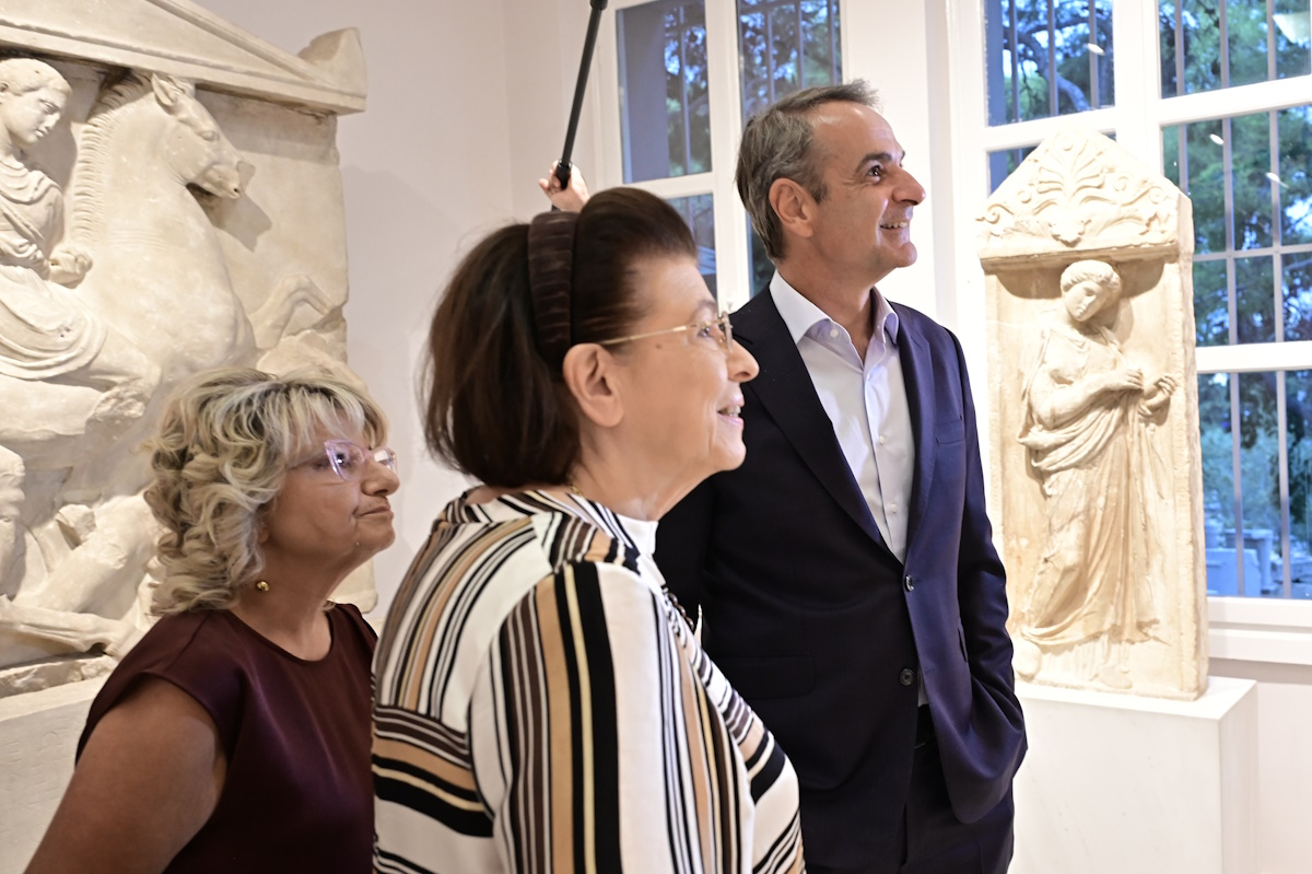 Ο πρωθυπουργός, Κυριάκος Μητσοτάκης στα εγκαίνια για τα έργα αναβάθμισης των υποδομών στον αρχαιολογικό χώρο του Κεραμεικού