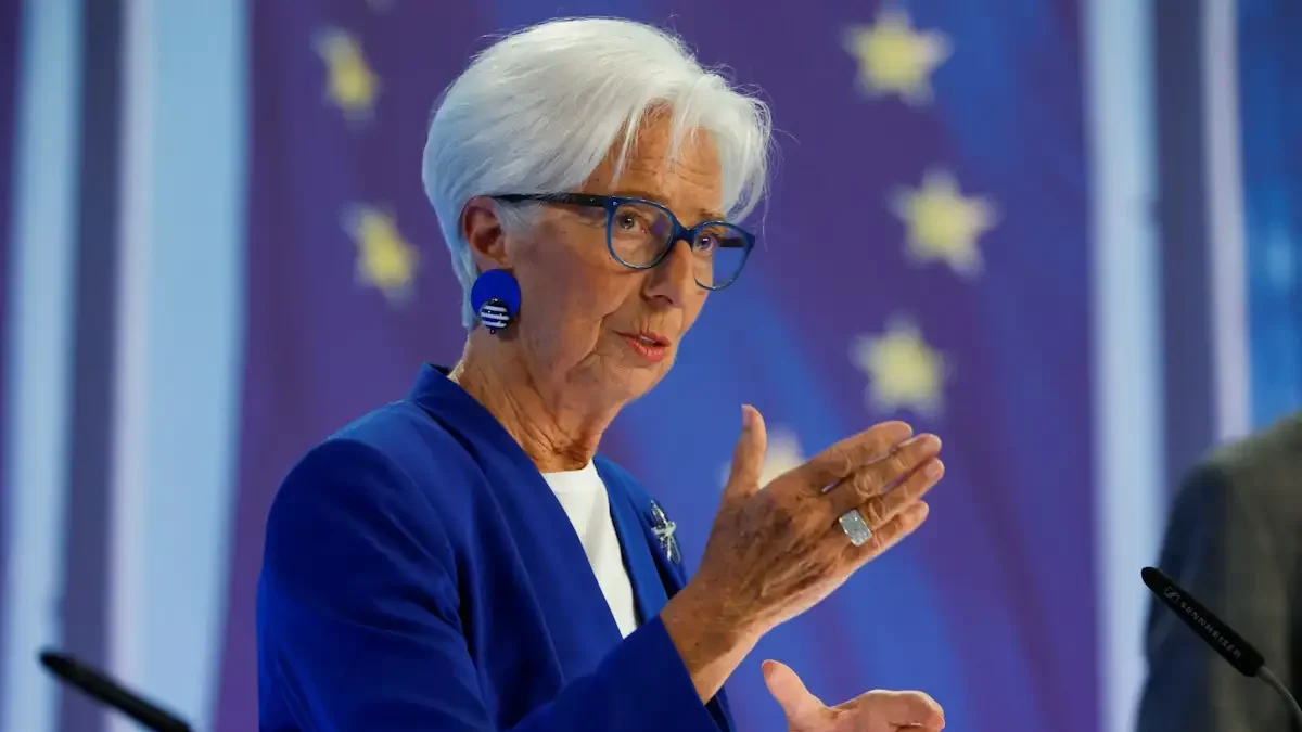 European Central Bank (ECB) President Christine Lagarde speaks to reporters following the Governing Council's meeting, in Frankfurt, Germany June 11, 2026