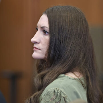 Defendant Lindsay Clancy watches jurors enter the courtroom during her murder trial on Friday, Sept. 4, 2026, in Plymouth, Mass.