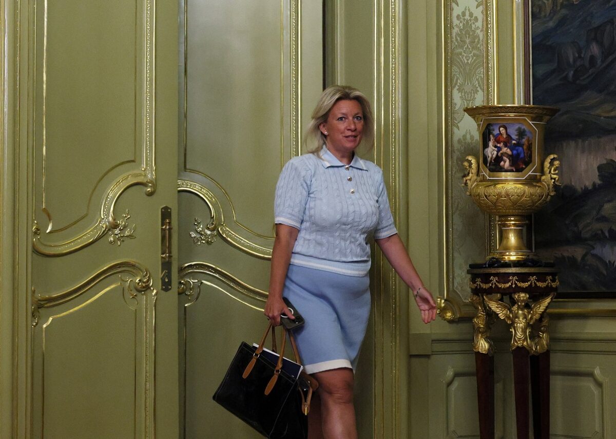 Russia's Foreign Ministry Spokeswoman Maria Zakharova arrives for a press conference of Russian Foreign Minister Sergei Lavrov and Archbishop Paul Richard Gallagher, Vatican envoy and Secretary for Relations with States and International Organisations of the Holy See, following their meeting in Moscow, Russia August 25, 2026. REUTERS